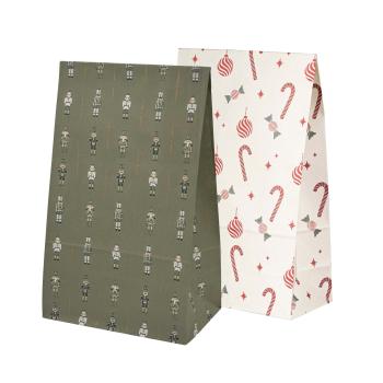 Adventsposer 24-pk nøtteknekker grønn