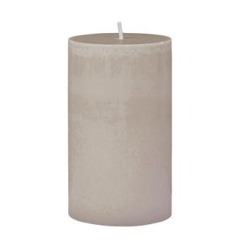 Kubbelys 100% stearin 10cm beigegrå