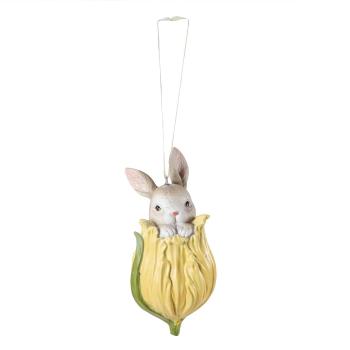 Kanin i blomst hengende