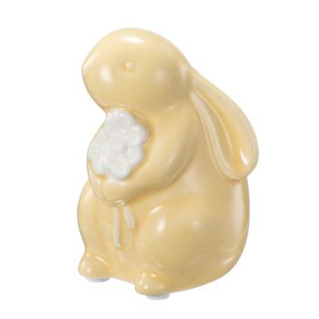 Dekorhare med blomst gul