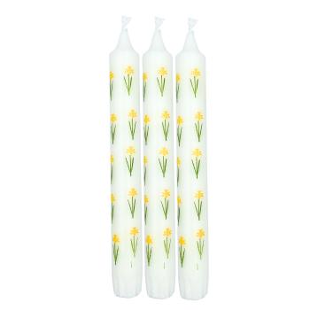 Kronelys lilje 100% stearin 3 pk