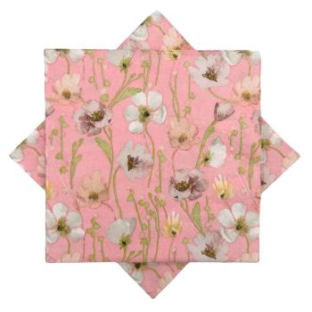 Serviett blomstring rosa