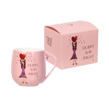 Lykkketegning - Tro Krus 40 cl rosa med eske