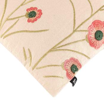 Putetrekk brodert Vårblomst 48x48 cm rosa