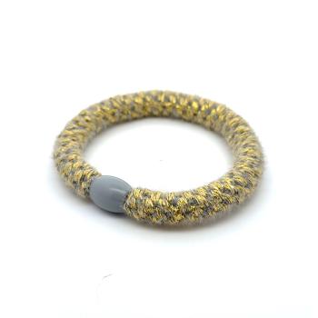 Hårstrikk, furry, støvblå/krem