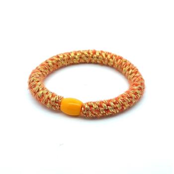 Hårstrikk, furry, orange/gull