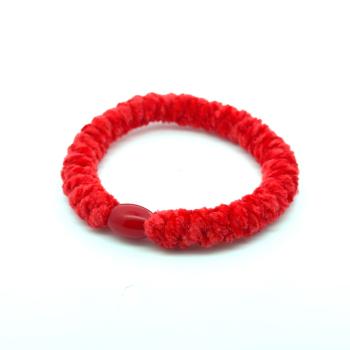 Hårstrikk, chenille, rød