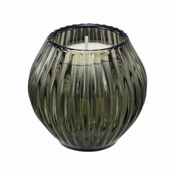 Lysestake Kombi Rille 7 cm grønn med telys