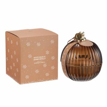 Duftlys julekule White Musk & Warm Vanilla med eske