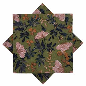 Serviett Sommerfugl grønn