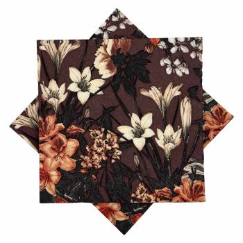 Serviett Høstblomst bordeaux