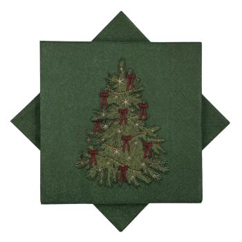 Serviett Juletre sløyfer grønn