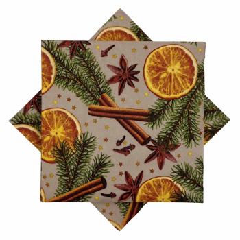 Serviett Julegløgg beige