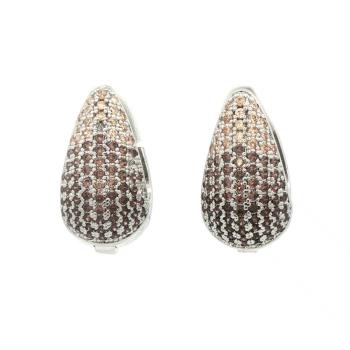 Øreringer, ombrè grey S