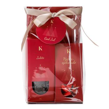 Gavepakke Julete og hjertesjokolade rød