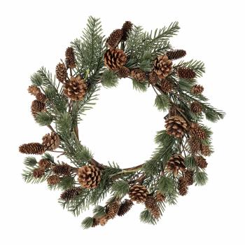 Krans med gran og kongler 48cm