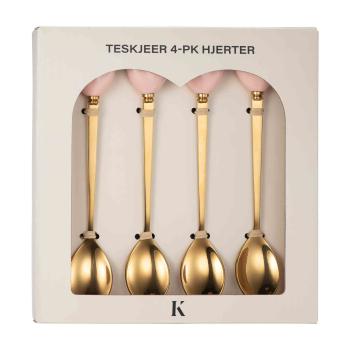 Teskjeer 4 pk hjerter i eske