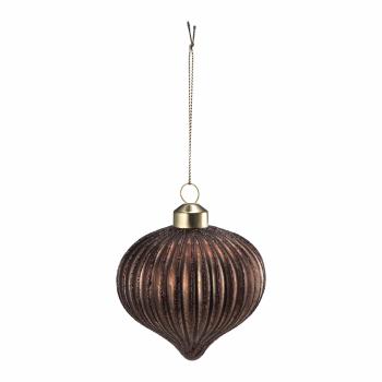 Julekule dråpe rille brun