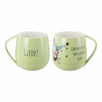Kopp med tekst om glede