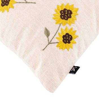 Putetrekk Solsikke broderi 48x48cm nærbilde