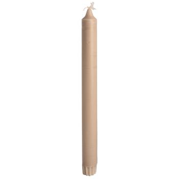 Kronelys 100% stearin 27,5 cm beige