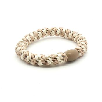 Hårstrikk, beige/hvit