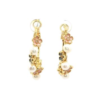 Store øreringer med blomster