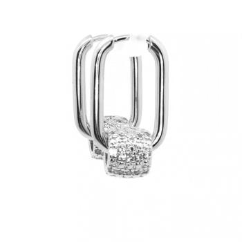 Ovale øreringer, glitrende, S