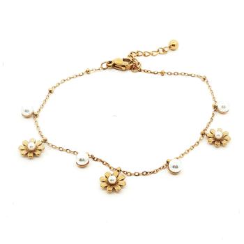 Armbånd med blomster og perler