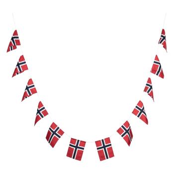 Store flagg på snor i pakke