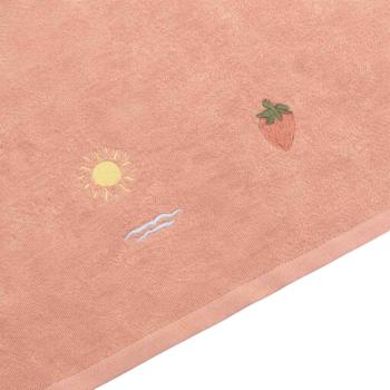 Strandhåndkle Summer brodert sol og jordbær