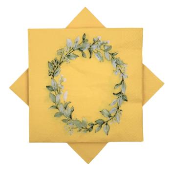 Serviett Vårkrans gul