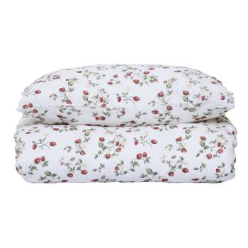Sengesett krepp Strawberries 140x200 cm