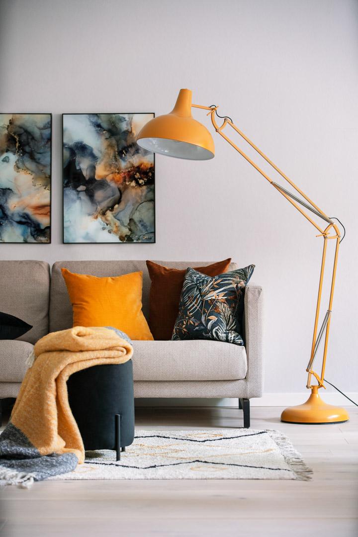 Gulvlampe XXL 190cm Oker | Kremmerhuset Gulvlampe XXL 190cm Oker | Kremmerhuset