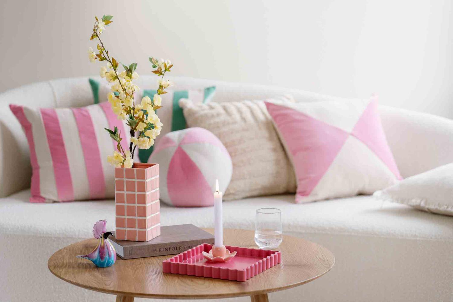 Vase Square 21cm, rosa Kremmerhuset